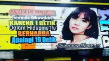 Foto Gisel berikut tulisan yang dimuat pada bagian belakang bak truk, yang bikin netizen jadi senyum-senyum. Foto; int 