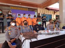 Kapolres Bengkalis saat press release pengungkapan sabu 4 kg