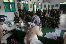 Kodim 0314 Inhil Rapid Test Seluruh Anggota (foto/rgo) 