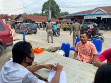 Sidang Ditempat, Polsek Pangkalan Kerinci Gelar Operasi Yustisi Gabungan Penerapan Prokes