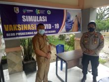 Kapolsek Bandar Sei Kijang Lakukan Pengawasan Pelaksanaan sSimulasi Vaksinasi Covid-19