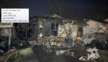 Rumah keluarga Riviera yang sebagian besar hangus akibat dilalap si jago merah. Foto: int/gofundme