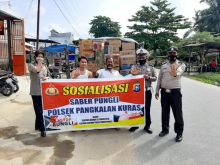 Polsek Pangkalan Kuras Sosialisasi Saber Pungli Kepada supir