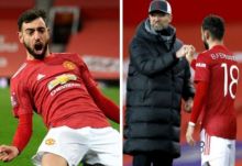 Bukan Penalti, Bruno Fernandes Cetak Gol Tendangan Bebas Bikin Liverpool Kalah, Warganet: Aku Terpesona (foto/int) 