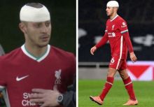 Liverpool Hajar Tottenham, Netizen Salah Fokus Perban Kepala Thiago Alcantara Mirip Peci (foto/int)