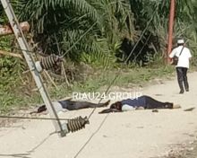 Dua orang korban yabg terkapar di Jalan Gonyeh Rupat