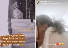 Dayana Kazakhtan Seret Tas Besar dan Hampir Jatuh Dari Lantai 5, Ternyata Mau Pergi Kesini (foto/int) 