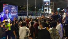 Mahasiswa saat demo di DPP Demokrat