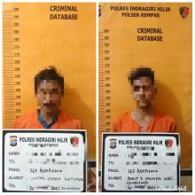 Bobol Kios, Dua Pemuda di Inhil Ini Bawa Kabur Belasan Tabung Gas 3 Kg (foto/rgo) 