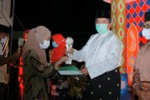 Bupati Siak Alfedri dan Istri Hadiri Penutupan STQ ke XX Tingkat Kecamatan Tualang Tahun 2021 (foto/lin) 