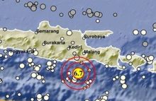Gempa bumi yang mengguncang Kabupaten Malang, Jawa Timur. Foto: BMKG