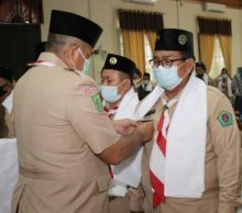 Pengurus Majelis Pembimbing Dan Pengurus Pimpinan Satuan Komunitas Pramuka Ma'arif NU Cabang Siak Dilantik (foto/ist) 