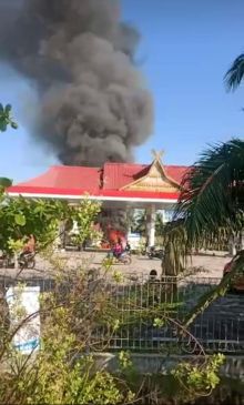 Kondisi asap sepeda motor yang terbakar