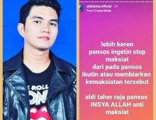 Akui Sebagai Raja Pansos, Aldi Taher: Dari Pada Membiarkan Kemaksiatan (foto/int) 