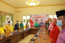 Peringatan Hari Lahir Pancasila Bupati Siak Ikuti Upacara Virtual (foto/lin) 