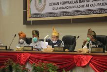 Dengan Keterbatasan Karena Pandemi Covid 19, DPRD Gelar Rapat Paripurna Istimewa Milad Inhil ke 56 (foto/rgo) 