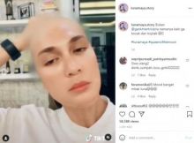 Luna Maya botak. Foto: Instagram