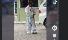 ODGJ mengenakan APD. Sumber: TikTok