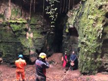 KOMMAPALA Winnetou Bersama Himapeka Waradipa Ekspedisi Gua Riau Jilid II di Desa Aliantan Rohul (foto/ist)