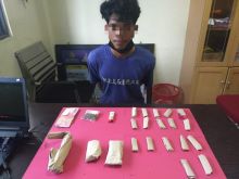 Nyambi Jual Ganja Karyawan PT RSUP Pulau Burung Ditangkap Polisi (foto/rgo)