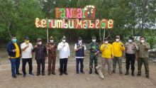 Dampingi Gubri, Bupati Inhil Tanam Pohon Mangrove di Pantai Terumbu Mabloe (foto/rgo)