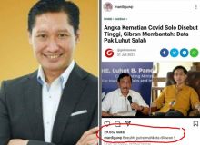 Gibran Bantah Pernyataan Menko Luhut Sebut Kasus Kematian Covid-19 Tinggi, Mardigu Woiek Malah Bilang Ini (foto/int)