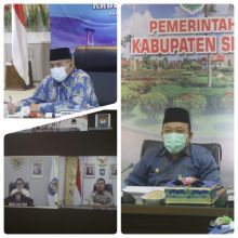 Bupati Alfedri saat ikuti pembelajaran tatap maya pembekalan kepemimpinan daerah