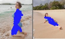 Maria Vania Pakai Bikini Biru Sambil Pose Seksi di Bibir Pantai Mirip Putri Duyung, Netizen: Pengen Jadi Pasirnya (foto/instagram)