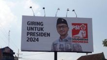 Baliho Giring Ganesha yang menyebutkan dirinya maju sebagai Pilpres 2024