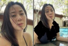 Usia 45 Tahun, Ini Muka Polos Tante Ernie Pemersatu Bangsa Tanpa Makeup di Kolam Renang, Netizen: Mau Jadi Keramiknya (foto/int)