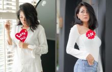 Usia 40 Tahun, Ini Potret Atien Simon Tante Pemersatu Bangsa Kalau Pakai Baju Putih, Netizen: Seksi Banget (foto/int)