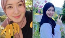 Masih di Korea Selatan, Mualaf Ayana Moon Foto di Bunga Pinggir Jalan (foto/int)