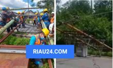 Tiang listrik yang tumbang