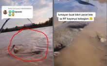 Viral Pemancing Dapat Perlawanan Ikan Besar, Netizen: Itu Penunggu Sungai (foto/int)