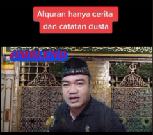 Tangkapan gambar pria berpeci hitam hina Islam dan Nabi Muhammad. Sumber: TikTok / @marwahsyafina4
