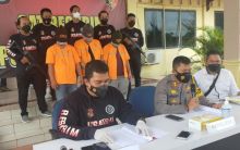 Para pelaku saat diringkus Satreskrim Polres Bengkalis