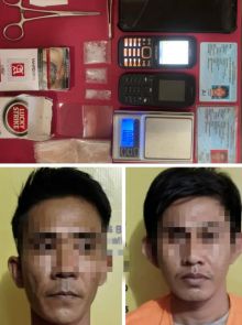 Dua tersangka dan barang bukti