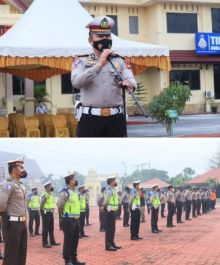 Apel Ops Lancang Kuning dipimpin AKP Hairul Hudayar Kasatlantas Polres Bengkalis