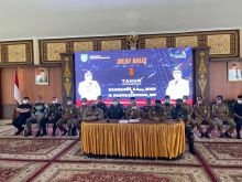 Konfrensi pers Bupati Bengkalis