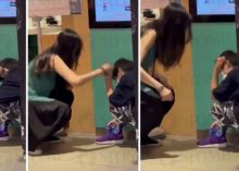 Foto : Seorang wanita tertangkap kamera dengan keras menegur seorang anak dan mencubit telinganya di pusat perbelanjaan 313 @ Somerset.