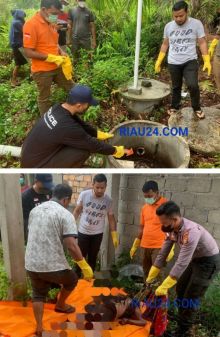 Petugas Kepolisian Polres Bengkalis saat mengevakuasi korban