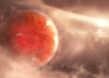  Ilustrasi seorang seniman menunjukkan sebuah planet ekstrasurya besar yang baru terbentuk yang disebut AB Aurigae b. 