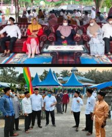 Bupati Bengkaiis Kasmarni saat buka puasa bersama warga Desa Temiang