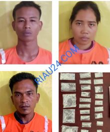 Tersangka dan barang bukti (BB) sabu