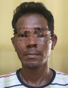 Tersangka DF alias Lobo warga Desa Teluk Latak, Bengkalis