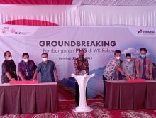 Saat groundbreaking pembangunan PLTS di kompleks PHR Rumbai Pekanbaru