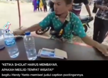 Tangkapan gambar masuk masjid bayar Rp5 ribu. Sumber: Instagram / @pkucity