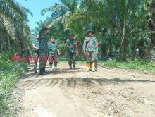 Dandim Bengkalis Letkol Inf Endik Y H saat cek lokasi sasaran TMMD