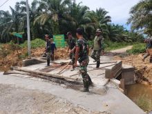 Pekerjaan semenisasi TMMD Kodim Bengkalis