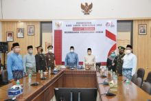 Saat upacara peringatan Hari Lahir Pancasila secara virtual